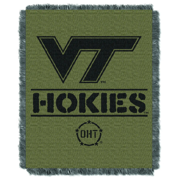 Virginia Tech Hokies OHT Rank Woven Jacquard Throw Blanket