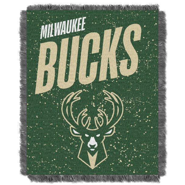 Milwaukee Bucks NBA Headliner Woven Jacquard Throw Blanket
