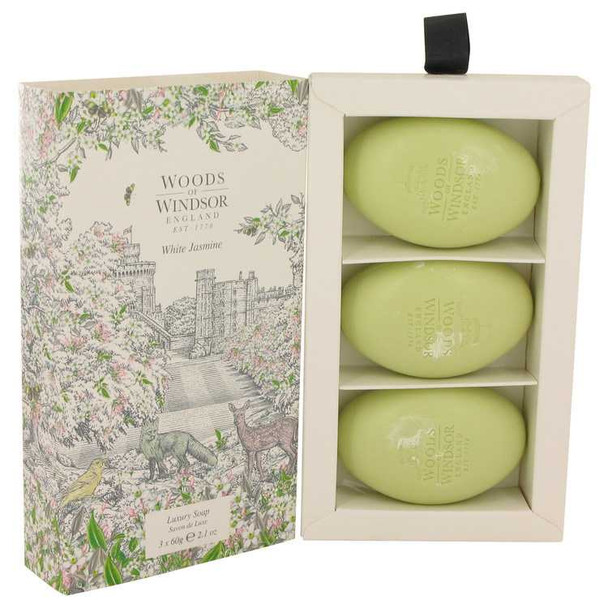 White Jasmine by Woods of Windsor Three 2.1 oz Luxury Soaps 2.1 oz product image at NuMercy