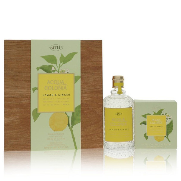 4711 ACQUA COLONIA Lemon and Ginger by 4711 Gift Set -- 5.7 oz Eau de Cologne Splash and Spray + 3.5 oz Aroma Soap