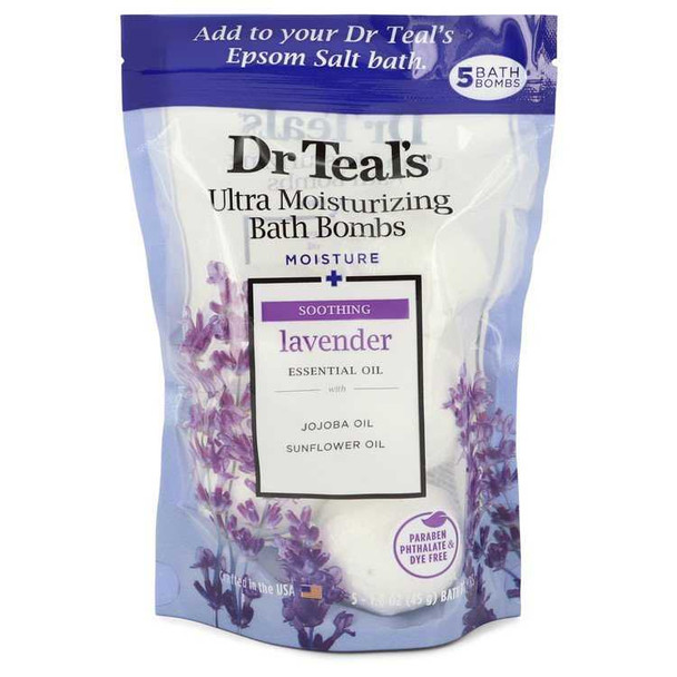Dr Teal's Ultra Moisturizing Bath Bombs by Dr Teal's Five 1.6 oz Moisture Soothing Bath Bombs with Lavender, Essential Oils, Jojoba Oil, Sunflower Oil Unisex product image at NuMercy
