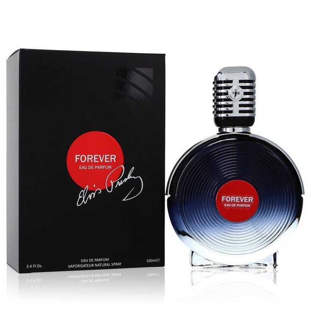 Elvis Presley Forever by Bellevue Brands Eau De Parfum Spray 3.4 oz perfume bottle and box.