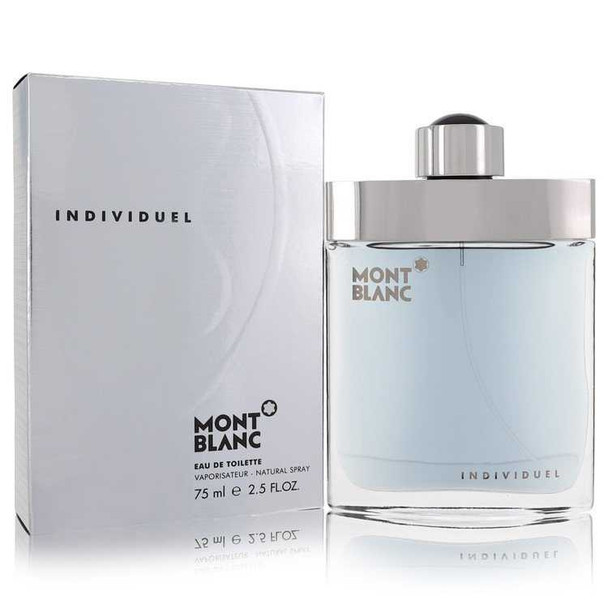 Mont Blanc Individuelle Eau De Toilette Spray 2.5 oz bottle and box packaging.
