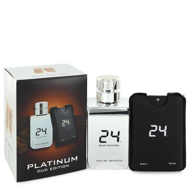 24 Platinum Oud Edition by ScentStory Eau De Toilette Concentree Spray + 0.8 oz {Pocket Spray product image at NuMercy