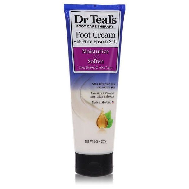 Dr Teal's Pure Epsom Salt Foot Cream by Dr Teal's Pure Epsom Salt Foot Cream with Shea Butter and Aloe Vera and Vitamin E 8 oz