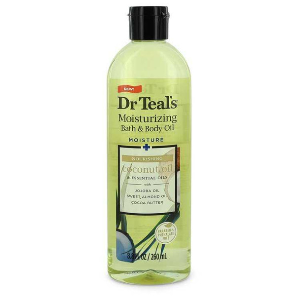 Dr Teal's Moisturizing Bath and Body Oil by Dr Teal's Nourishing Coconut Oil with Essensial Oils, Jojoba Oil, Sweet Almond Oil and Cocoa Butter 8.8 oz product image at NuMercy