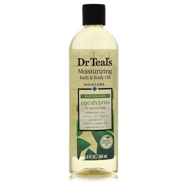 Dr Teal's Bath Additive Eucalyptus Oil by Dr Teal's Pure Epson Salt Body Oil Relax and Relief with Eucalyptus and Spearmint 8.8 oz
