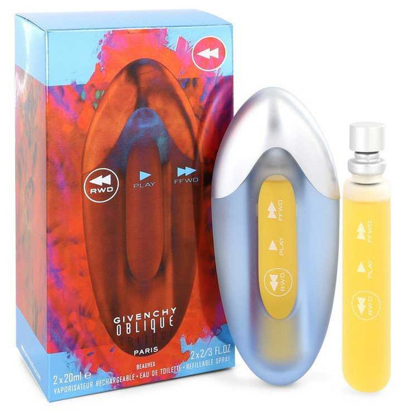 OBLIQUE RWD by Givenchy Two 2/3 oz Eau De Toilette Spray Refills 2/3 oz