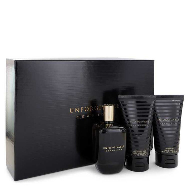 Unforgivable by Sean John Gift Set -- 4.2 oz Eau De Toilette Spray + 3.4 oz Shower Gel + 3.4 oz After Shave Balm product image at NuMercy