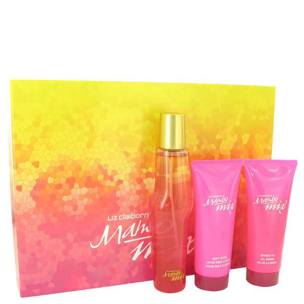 Mambo Mix by Liz Claiborne Gift Set -- 3.4 oz Eau De Parfum Spray + 3.4 oz Body Lotion + 3.4 oz Shower Gel product image at NuMercy