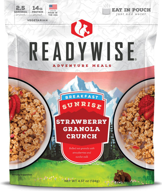 ReadyWise Adventure Meals Sunrise Strawberry Granola Crunch - Case of 6