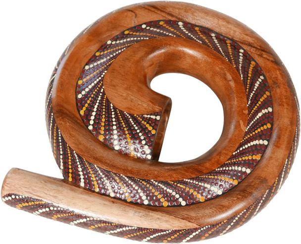 X8 Drums Decorative Aboriginal Spiral Didgeridoo Horn, Painted with Case