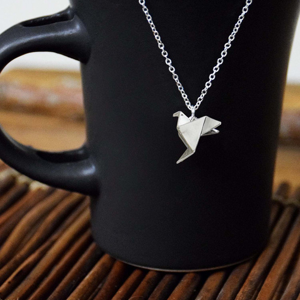 Lifebeats Peace Dove Origami Necklace - Silver Finish