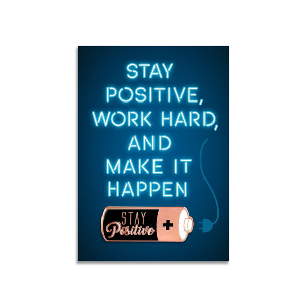 Lifebeats Stay Positive Work Hard and Make It Happen Battery Enamel Pin