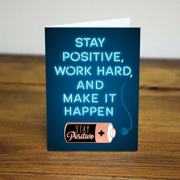 Lifebeats Stay Positive Work Hard and Make It Happen Battery Enamel Pin