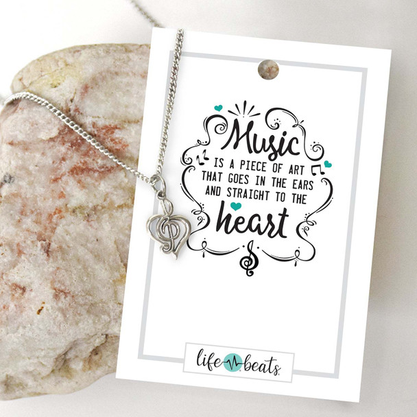 Lifebeats Song of the Heart - Silver Finish Necklace Lifebeats Song of the Heart - Silver Finish Necklace