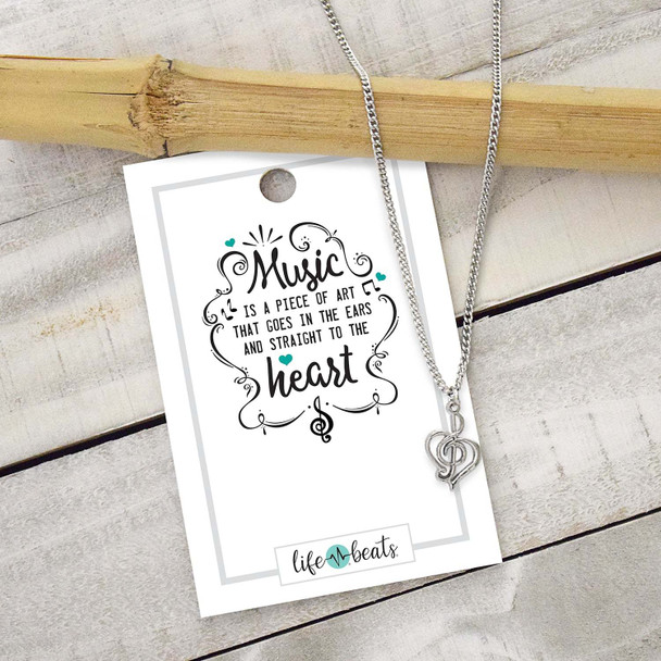 Lifebeats Song of the Heart - Silver Finish Necklace Lifebeats Song of the Heart - Silver Finish Necklace