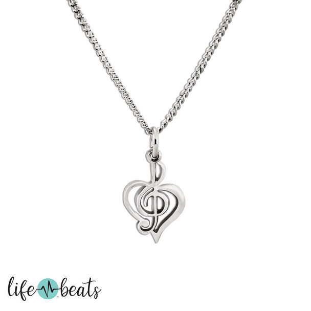 Lifebeats Song of the Heart - Silver Finish Necklace Lifebeats Song of the Heart - Silver Finish Necklace