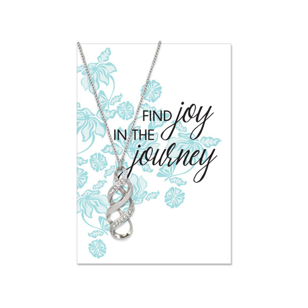 Lifebeats Joy In the Journey Necklace - Silver Finish with Clear Stones