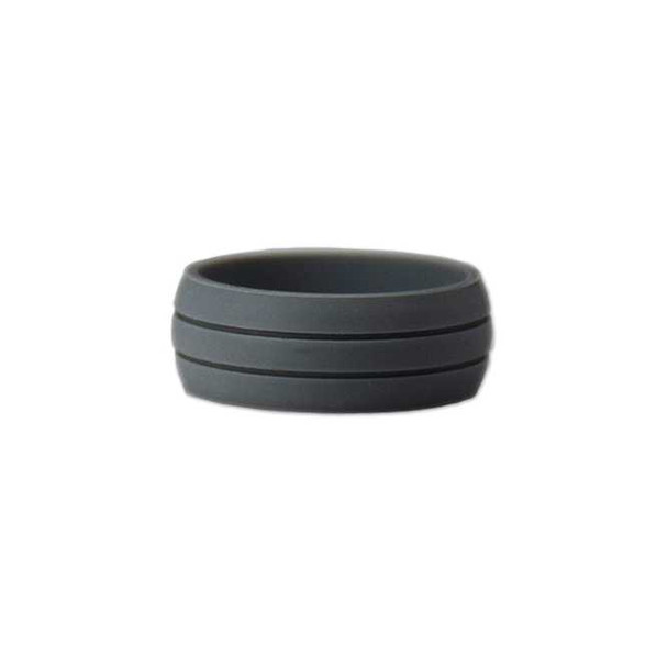 Lifebeats Dark Grey Pinstripe Silicone Ring Size 8