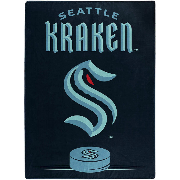 Seattle Kraken NHL Inspired Raschel Throw Blanket