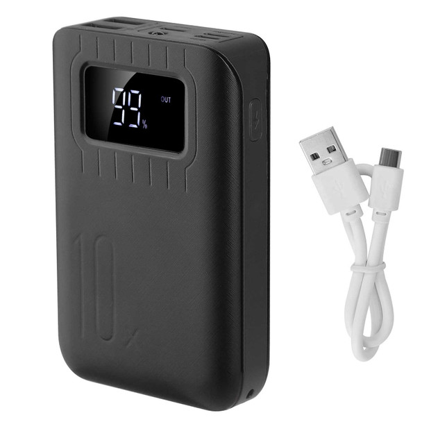 10000mAh Portable Power Bank External Battery Pack Charger Dual USB Charge Ports with LCD Display Flashlight Type C Micro USB Lightning Input Ports product image at NuMercy