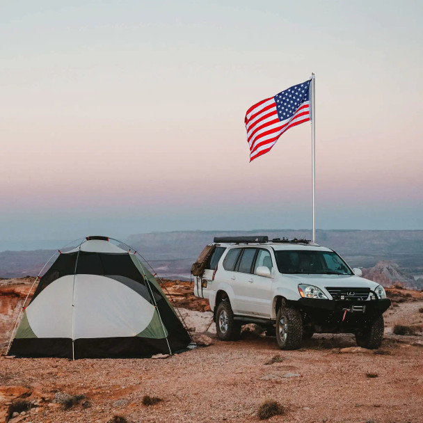 20ft Sectional Al Flagpole with US Flag Ball