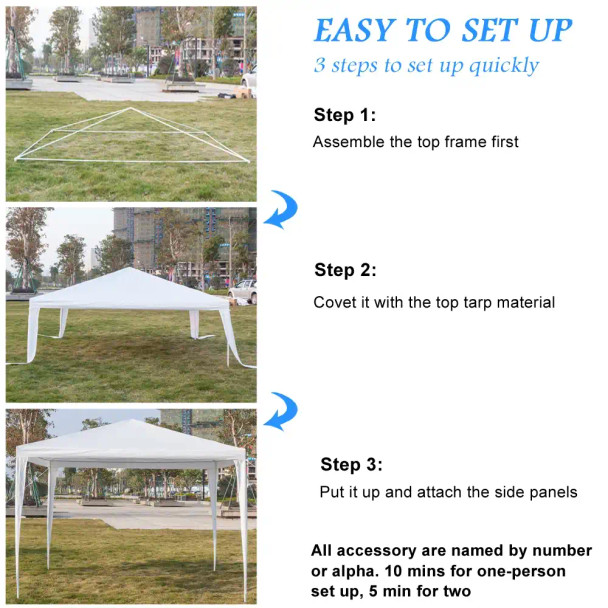 10''x 10'' Patio Party Wedding Tent Canopy Heavy Duty Gazebo Pavilion Event Outdoor