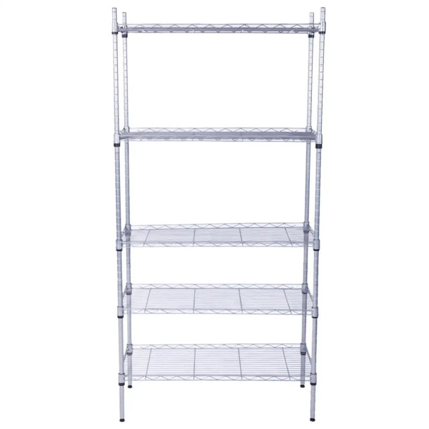 5-Shelf Adjustable; Heavy Duty Storage Shelving Unit; Steel Organizer Wire Rack