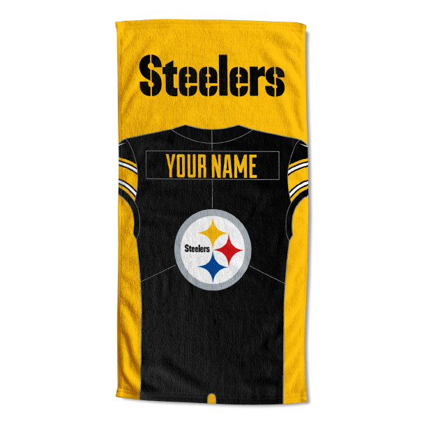 Pittsburgh Steelers NFL Jersey Personalized Beach Towel