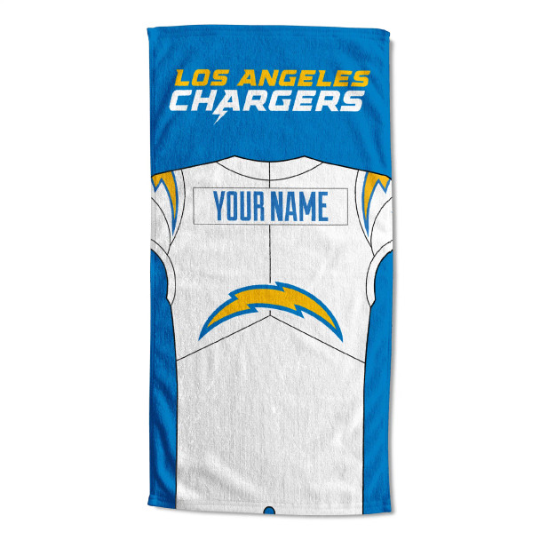 Los Angeles Chargers NFL Jersey Personalized Beach Towel
