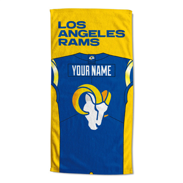 Los Angeles Rams NFL Jersey Personalized Beach Towel