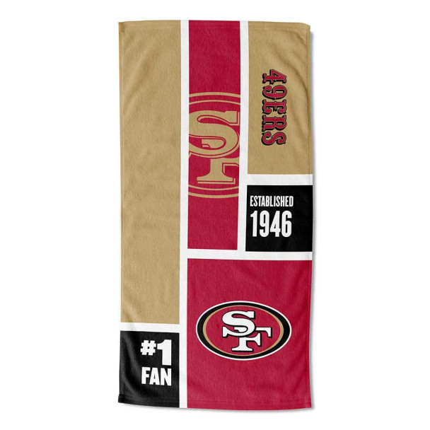 San Francisco 49ers NFL Colorblock Personalized Beach Towel