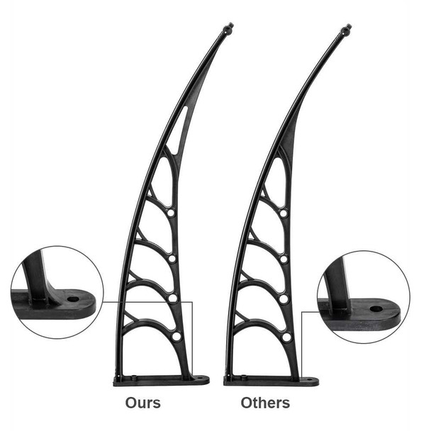 Black polycarbonate door awning, 40x40 inches, outdoor patio shelter, canopy polycarbonate window door awning.