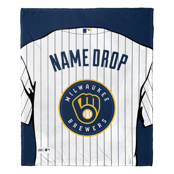 Milwaukee Brewers MLB Jersey Personalized Silk Touch Throw Blanket
