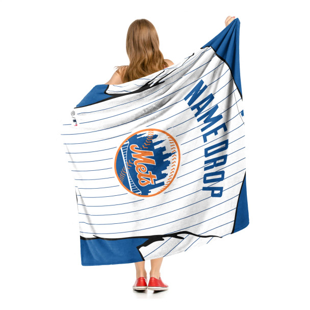 New York Mets MLB Jersey Personalized Silk Touch Throw Blanket