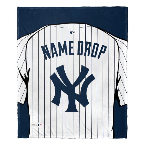 New York Yankees MLB Jersey Personalized Silk Touch Throw Blanket
