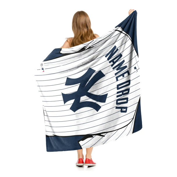 New York Yankees MLB Jersey Personalized Silk Touch Throw Blanket