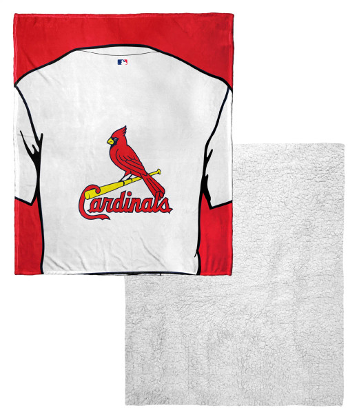 St. Louis Cardinals MLB Jersey Personalized Silk Touch Sherpa Throw Blanket