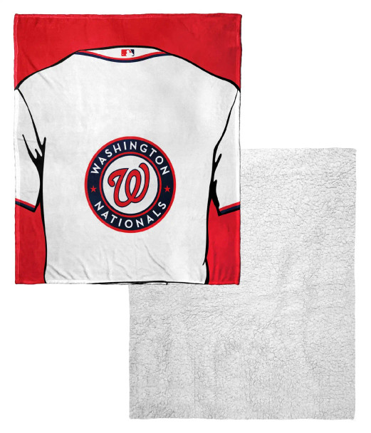 Washington Nationals MLB Jersey Personalized Silk Touch Sherpa Throw Blanket