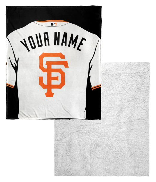 San Francisco Giants MLB Jersey Personalized Silk Touch Sherpa Throw Blanket San Francisco Giants MLB Jersey Personalized Silk Touch Sherpa Throw Blanket