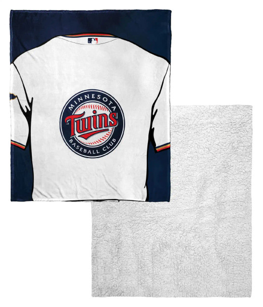 Minnesota Twins MLB Jersey Personalized Silk Touch Sherpa Throw Blanket