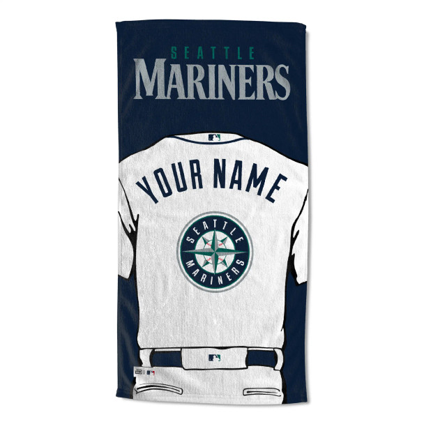 Seattle Mariners MLB Jersey Personalized Beach Towel