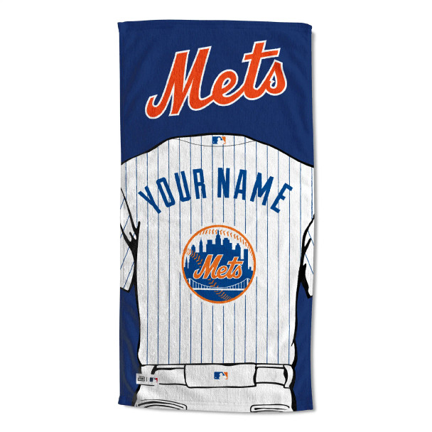 New York Mets MLB Jersey Personalized Beach Towel