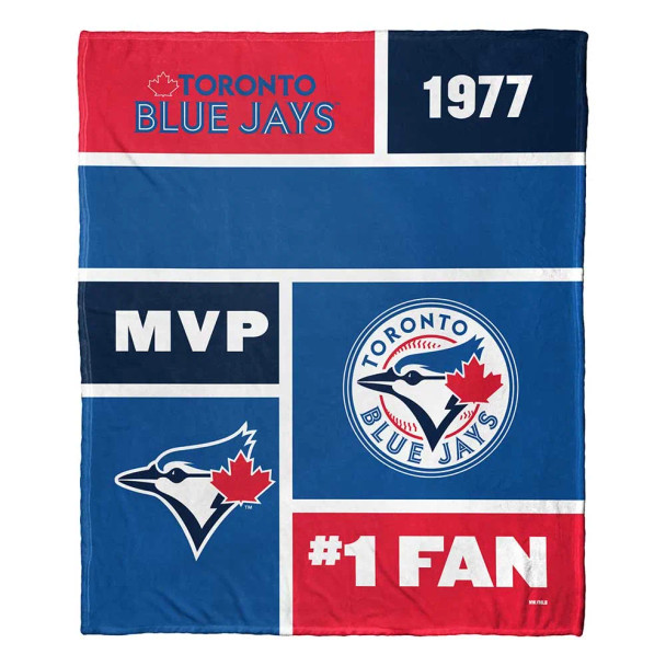 Toronto Blue Jays MLB Colorblock Personalized Silk Touch Throw Blanket