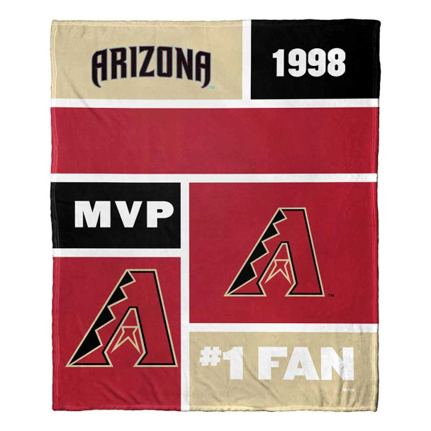 Arizona Diamondbacks MLB Colorblock Personalized Silk Touch Throw Blanket