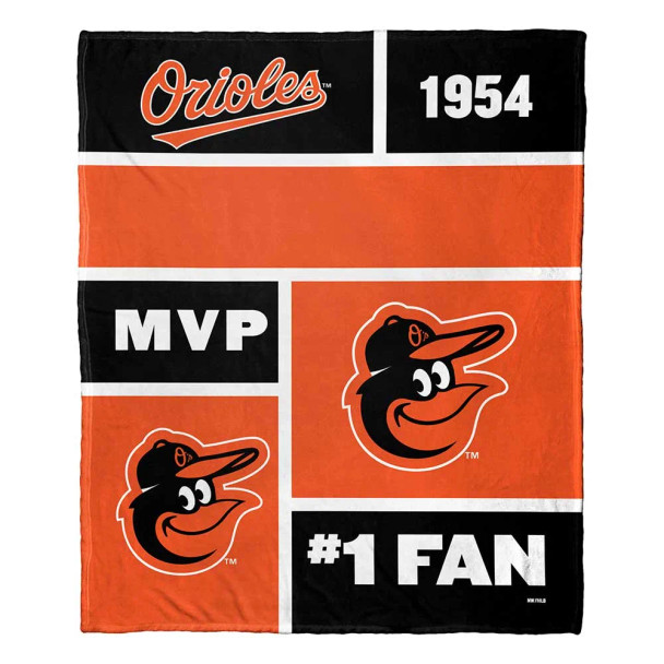 Baltimore Orioles MLB Colorblock Personalized Silk Touch Throw Blanket