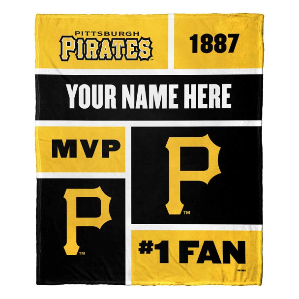Pittsburgh Pirates MLB Colorblock Personalized Silk Touch Throw Blanket