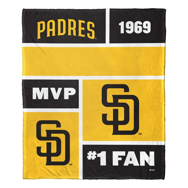San Diego Padres MLB Colorblock Personalized Silk Touch Throw Blanket