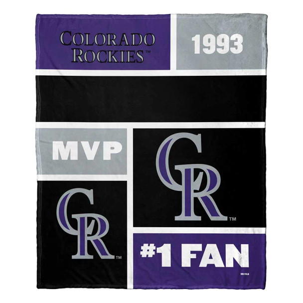 Colorado Rockies MLB Colorblock Personalized Silk Touch Throw Blanket